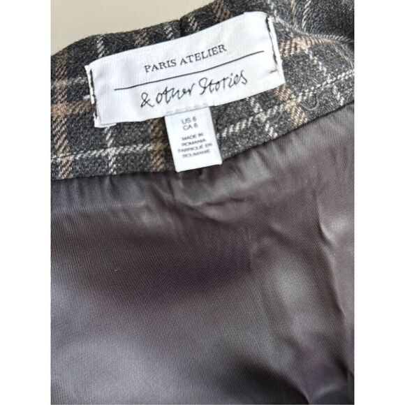 & other stories gray plaid mini skirt size 6 - Picture 5 of 5